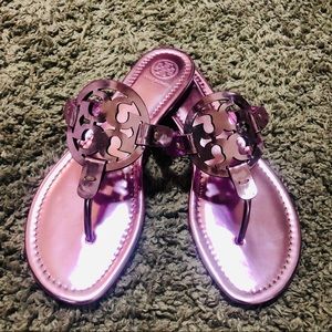 Tory Burch Miller Metallic Flat Slide Sandal